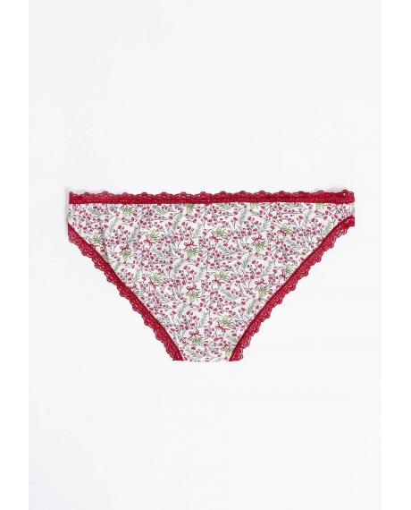 ADMAS Braguita Estampada para Mujer, (Caja de 12 unidades) ROJO RUBÍ 2
