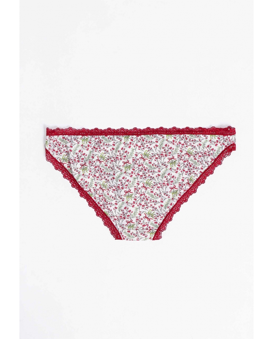 ADMAS Braguita Estampada para Mujer, (Caja de 12 unidades) ROJO RUBÍ