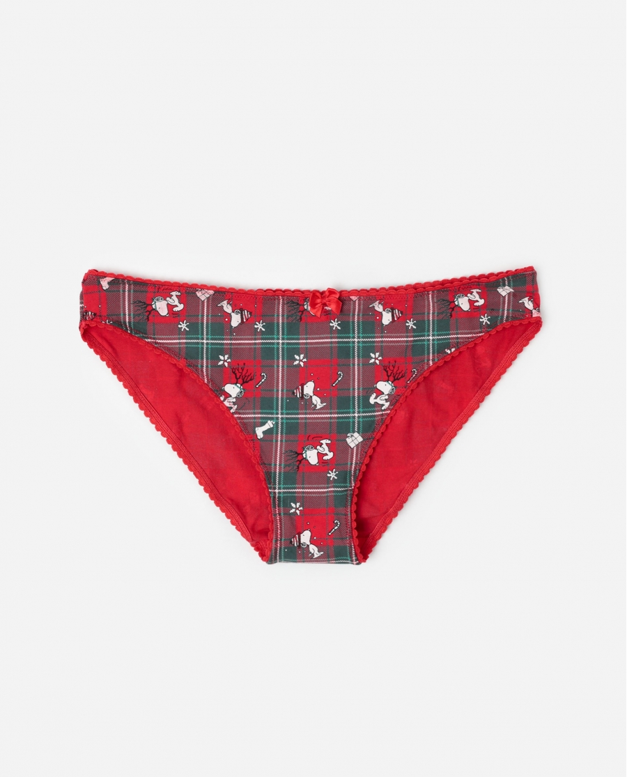 PEANUTS Braga Expositor Reindeer Crossing para Mujer (Caja de 12 unidades) ROJO