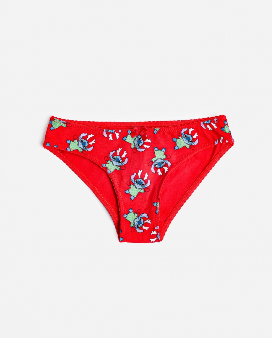 DISNEY Braga Expositor Stitch Happy Holidays para Mujer, (Caja de 12 unidades) ROJO