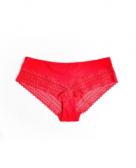 ADMAS Braga Cotton Basic con Envase Regalo para Mujer, (Caja de 6 unidades) ROJO