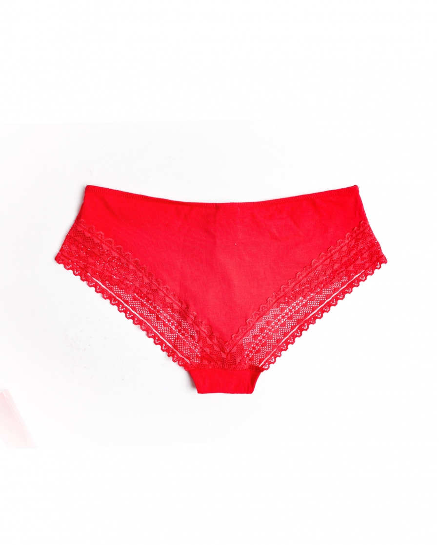 ADMAS Braga Cotton Basic con Envase Regalo para Mujer, (Caja de 6 unidades) ROJO