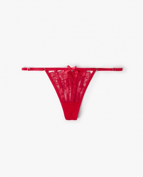 ADMAS Tanga Maxime con Envase Regalo para Mujer ROJO