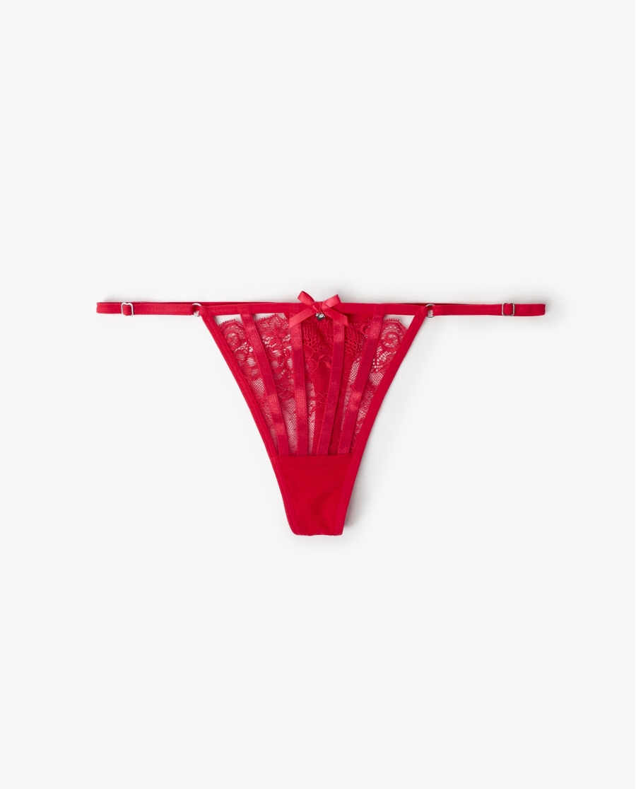 ADMAS Tanga Maxime con Envase Regalo para Mujer ROJO