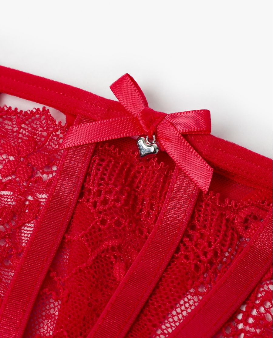 ADMAS Tanga Maxime con Envase Regalo para Mujer ROJO