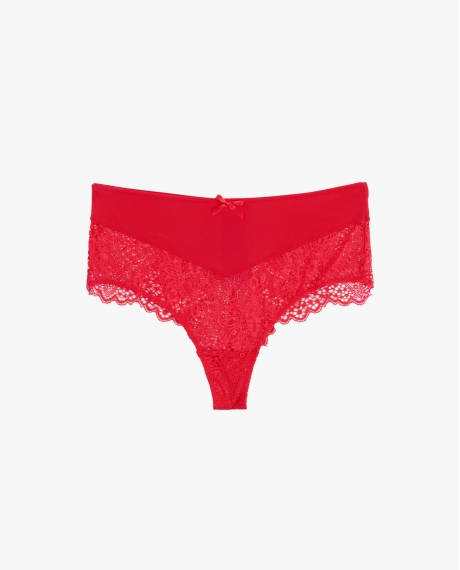 ADMAS Braga Alta Puntilla con Envase Regalo para Mujer, (Caja de 12 unidades) ROJO