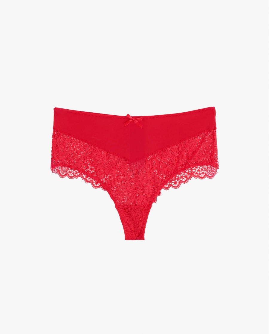 ADMAS Braga Alta Puntilla con Envase Regalo para Mujer, (Caja de 12 unidades) ROJO