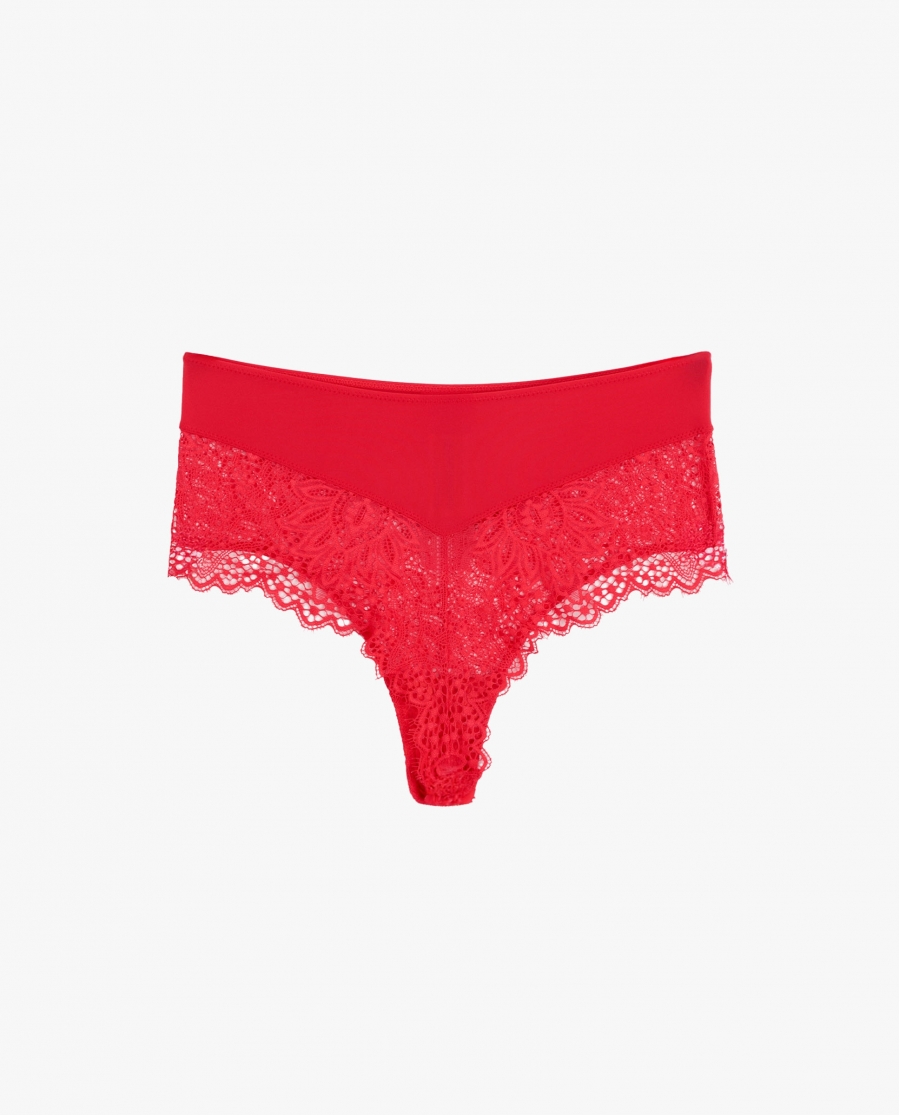 ADMAS Braga Alta Puntilla con Envase Regalo para Mujer, (Caja de 12 unidades) ROJO