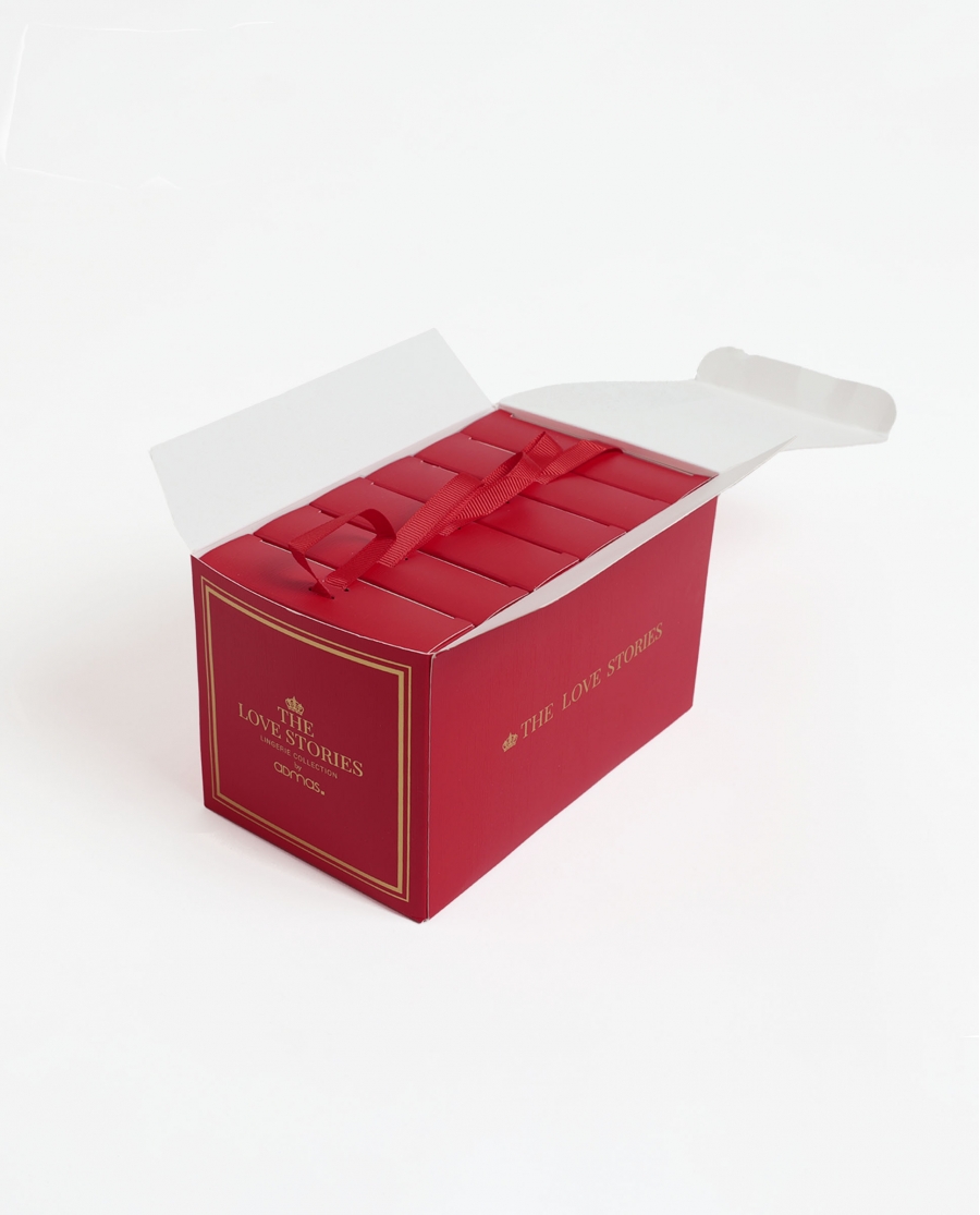 ADMAS Braga Culotte Basic con Envase Regalo para Mujer, (Caja de 6 unidades) ROJO