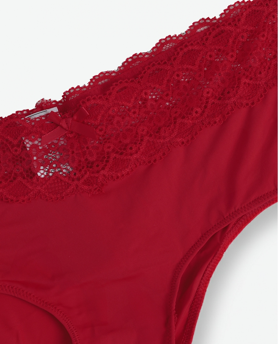 ADMAS Braga Culotte Basic con Envase Regalo para Mujer, (Caja de 6 unidades) ROJO