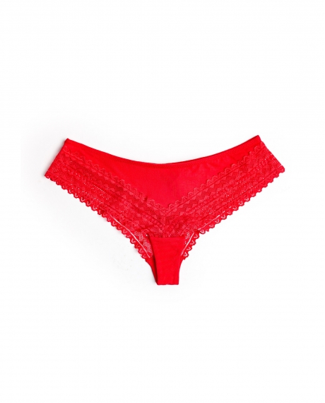 ADMAS Tanga Cotton Basic con Envase Regalo para Mujer, (Caja de 6 unidades) ROJO