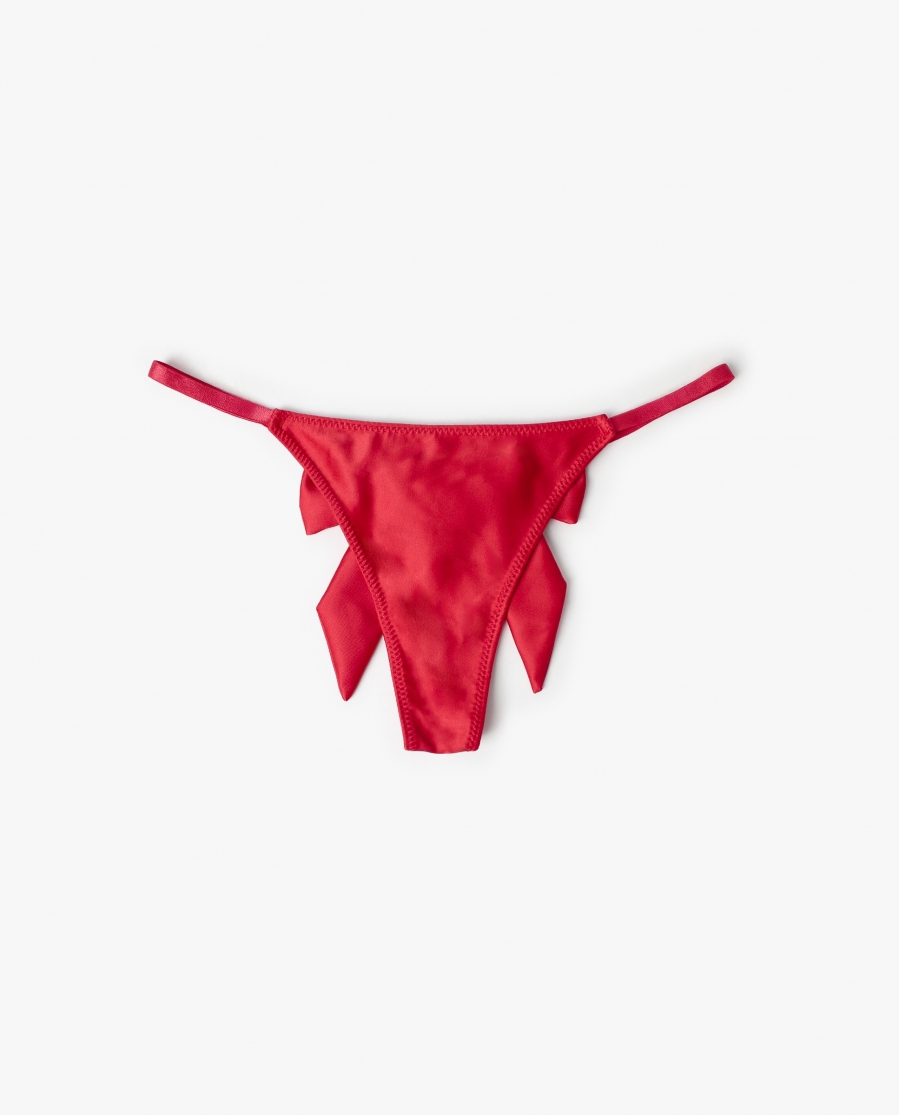 ADMAS Tanga Sexy Bow con Envase Regalo para Mujer, (Caja de 6 unidades) ROJO