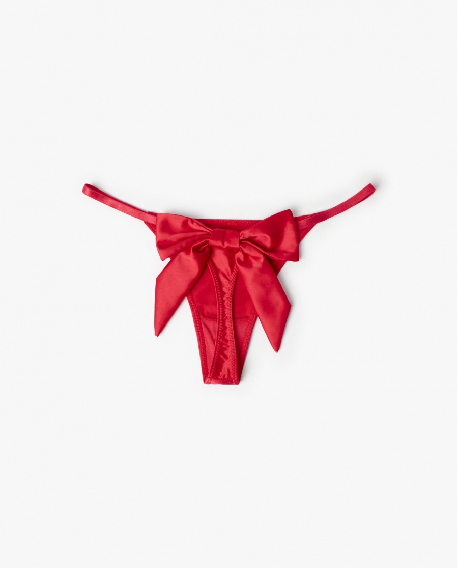 ADMAS Tanga Sexy Bow con Envase Regalo para Mujer, (Caja de 6 unidades) ROJO