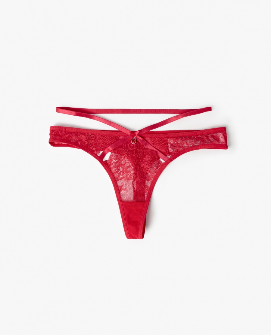 ADMAS Tanga Tiras Sexy Diva con Envase Regalo para Mujer, (Caja de 6 unidades) ROJO