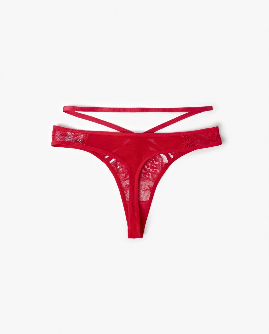 ADMAS Tanga Tiras Sexy Diva con Envase Regalo para Mujer, (Caja de 6 unidades) ROJO