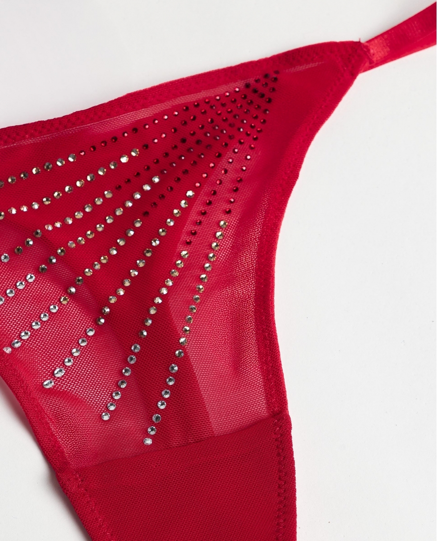 ADMAS Tanga Sexy Stars con Envase Regalo para Mujer, (Caja de 6 unidades) ROJO