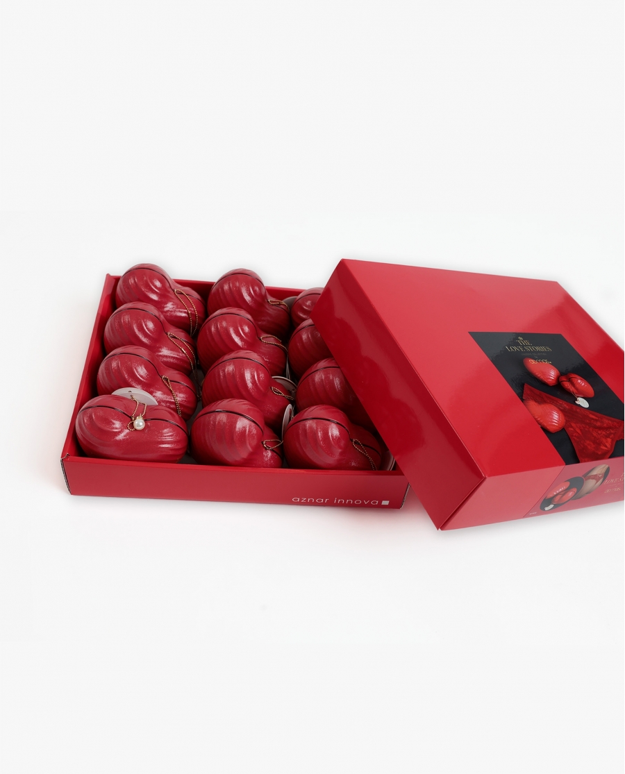 ADMAS Tanga Starss con Envase Regalo para Mujer, (Caja de 12 unidades) ROJO
