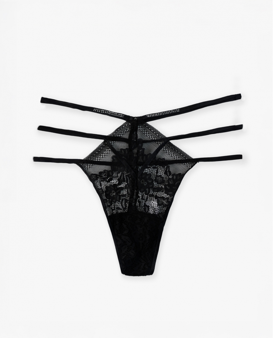 ADMAS Tanga Cross Pipings con Envase Regalo para Mujer ROJO