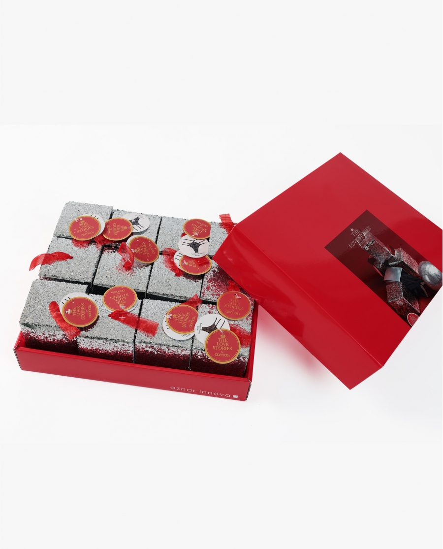 ADMAS Tanga Cross Pipings con Envase Regalo para Mujer ROJO