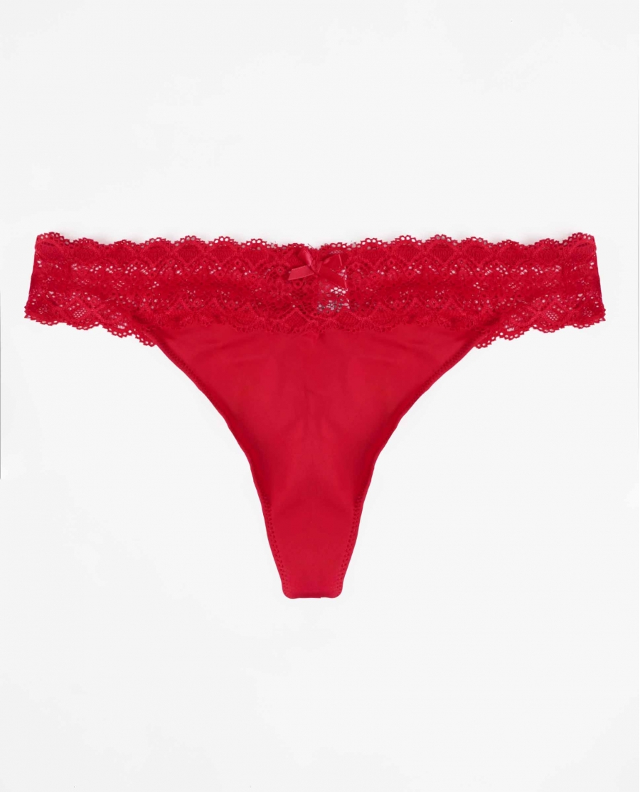 ADMAS Tanga Basic con Envase Regalo para Mujer, (Caja de 6 unidades) ROJO