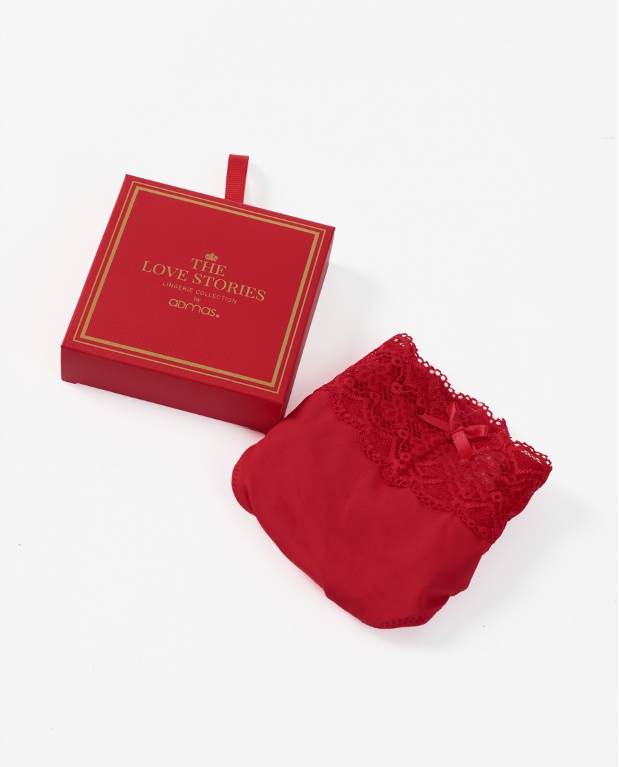 ADMAS Tanga Basic con Envase Regalo para Mujer, (Caja de 6 unidades) ROJO