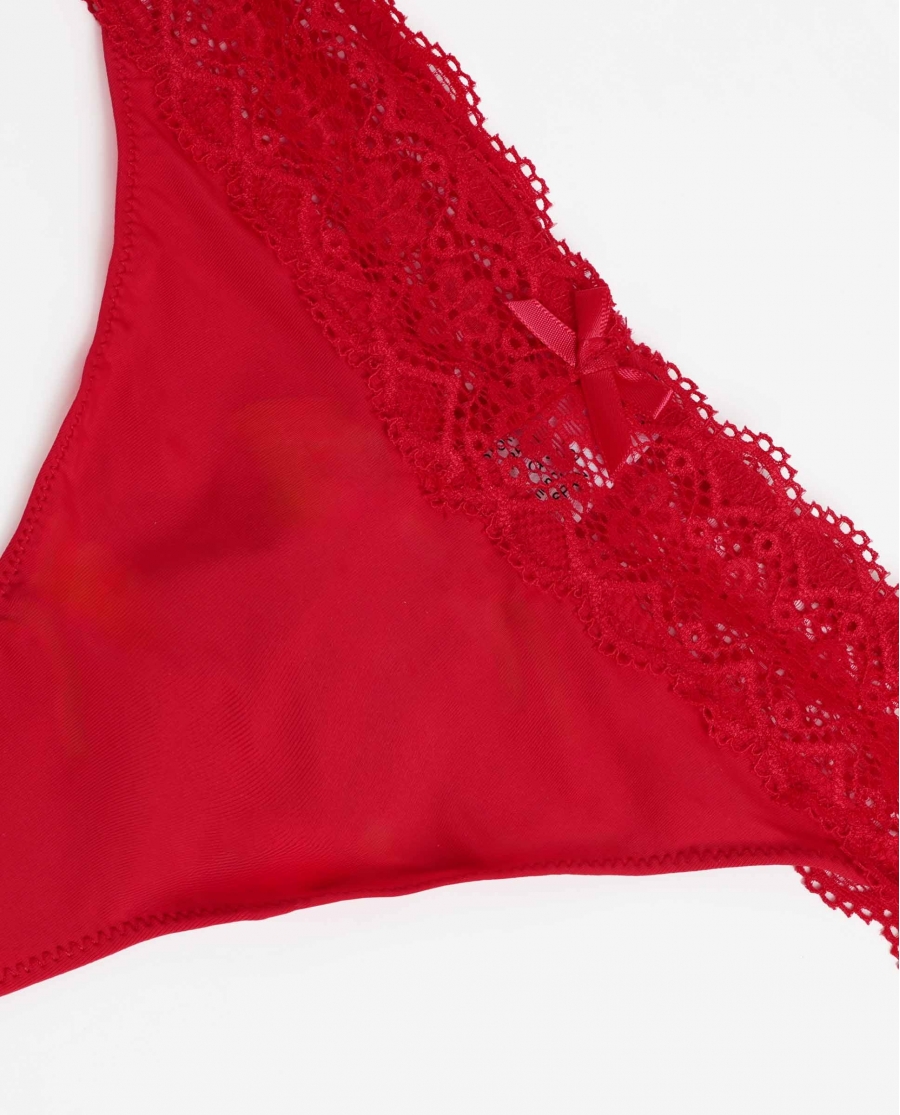 ADMAS Tanga Basic con Envase Regalo para Mujer, (Caja de 6 unidades) ROJO