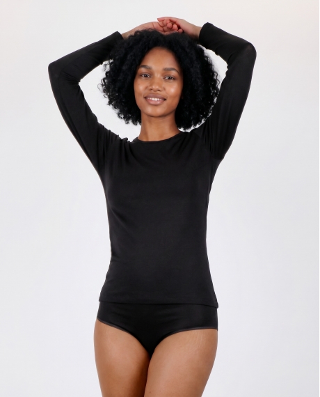 ADMAS Camiseta Manga Larga Soft Warm para Mujer NEGRO