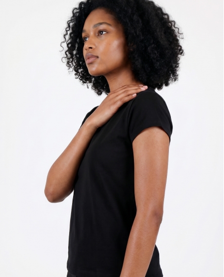 ADMAS Camiseta Manga Corta Soft Warm para Mujer NEGRO 2