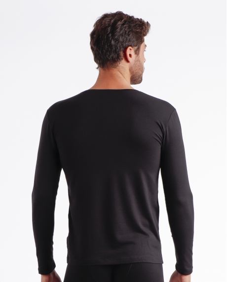 ADMAS Camiseta Manga Larga Soft Warm para Hombre NEGRO 2