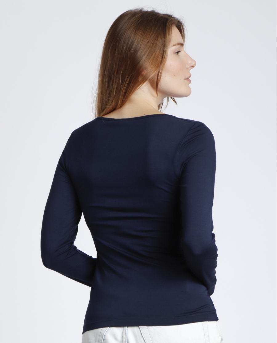 ADMAS Camiseta Manga Larga Lentejuelas para Mujer MARINO