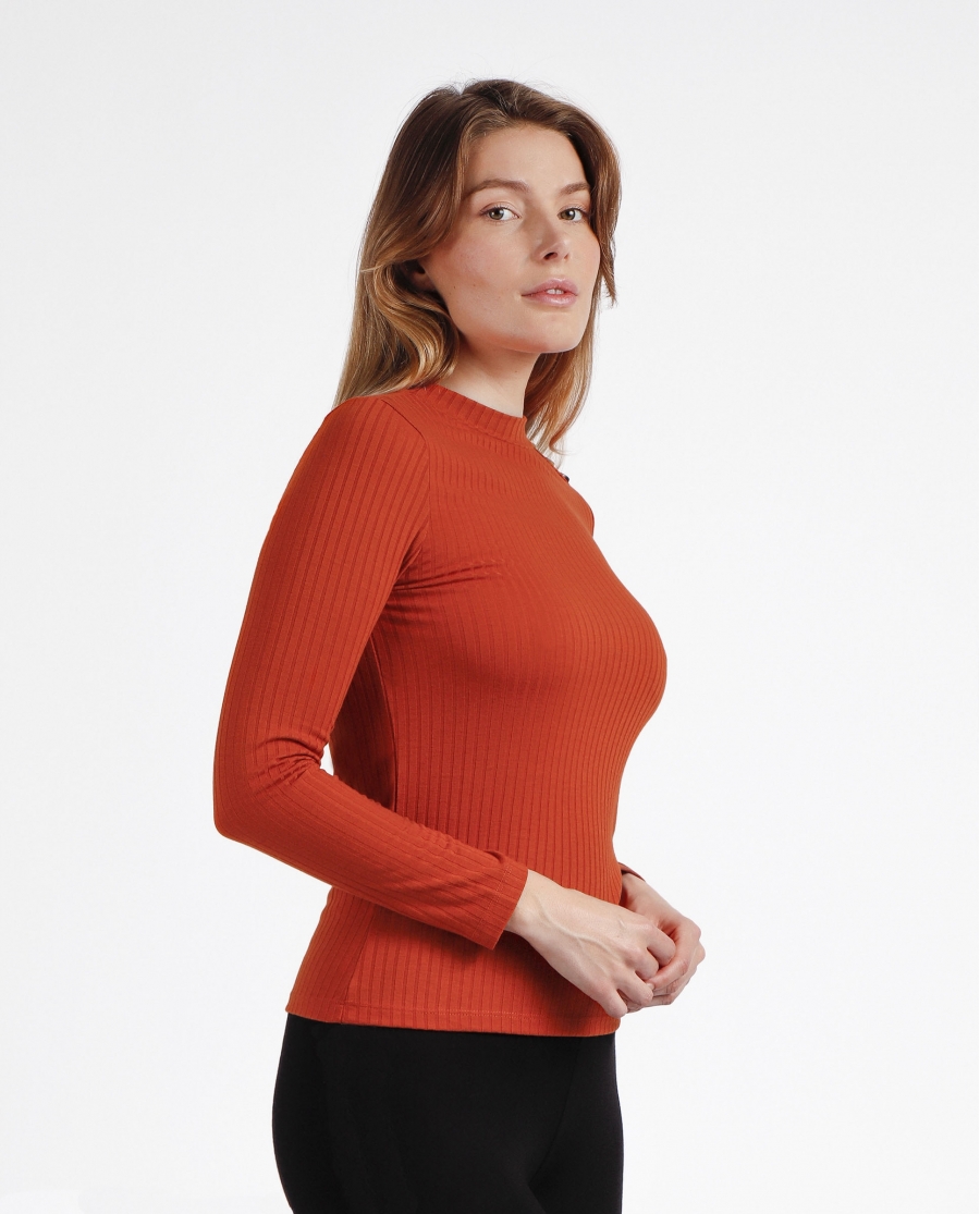 ADMAS Camiseta Manga Larga Calentita Rib Perkins para Mujer CALDERA