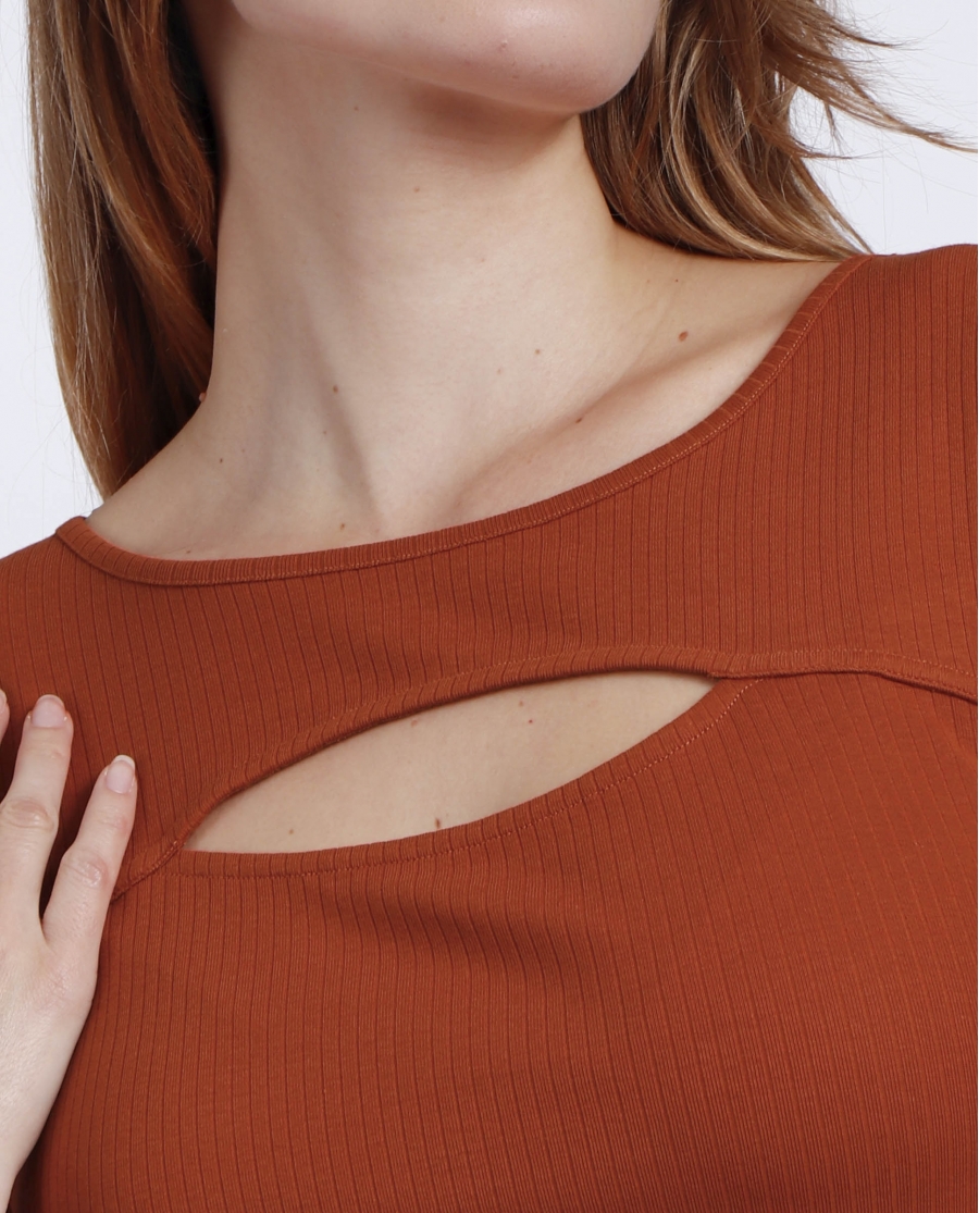 ADMAS Camiseta Manga Larga Calentita Rib Apertura para Mujer CALDERA