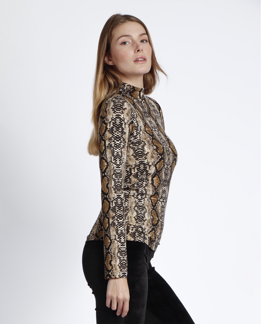 ADMAS Camiseta Manga Larga Piel Serpiente para Mujer PIEL
