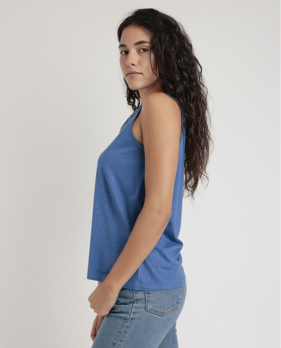 ADMAS Camiseta Sin Mangas Mexico para Mujer AZUL