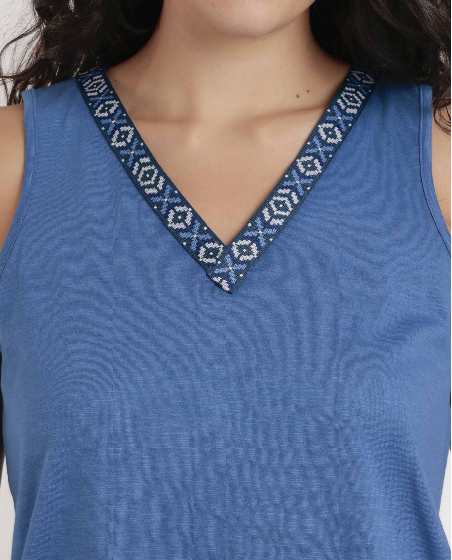 ADMAS Camiseta Sin Mangas Mexico para Mujer AZUL