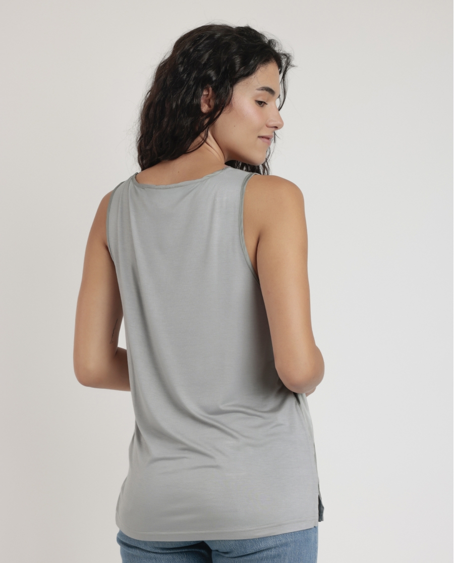 ADMAS Camiseta Sin Mangas Satin Lace para Mujer PERLA