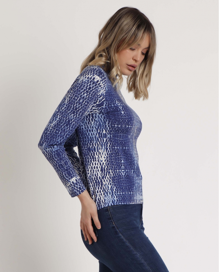 ADMAS Camiseta Manga Larga Blue Skin para Mujer AZUL