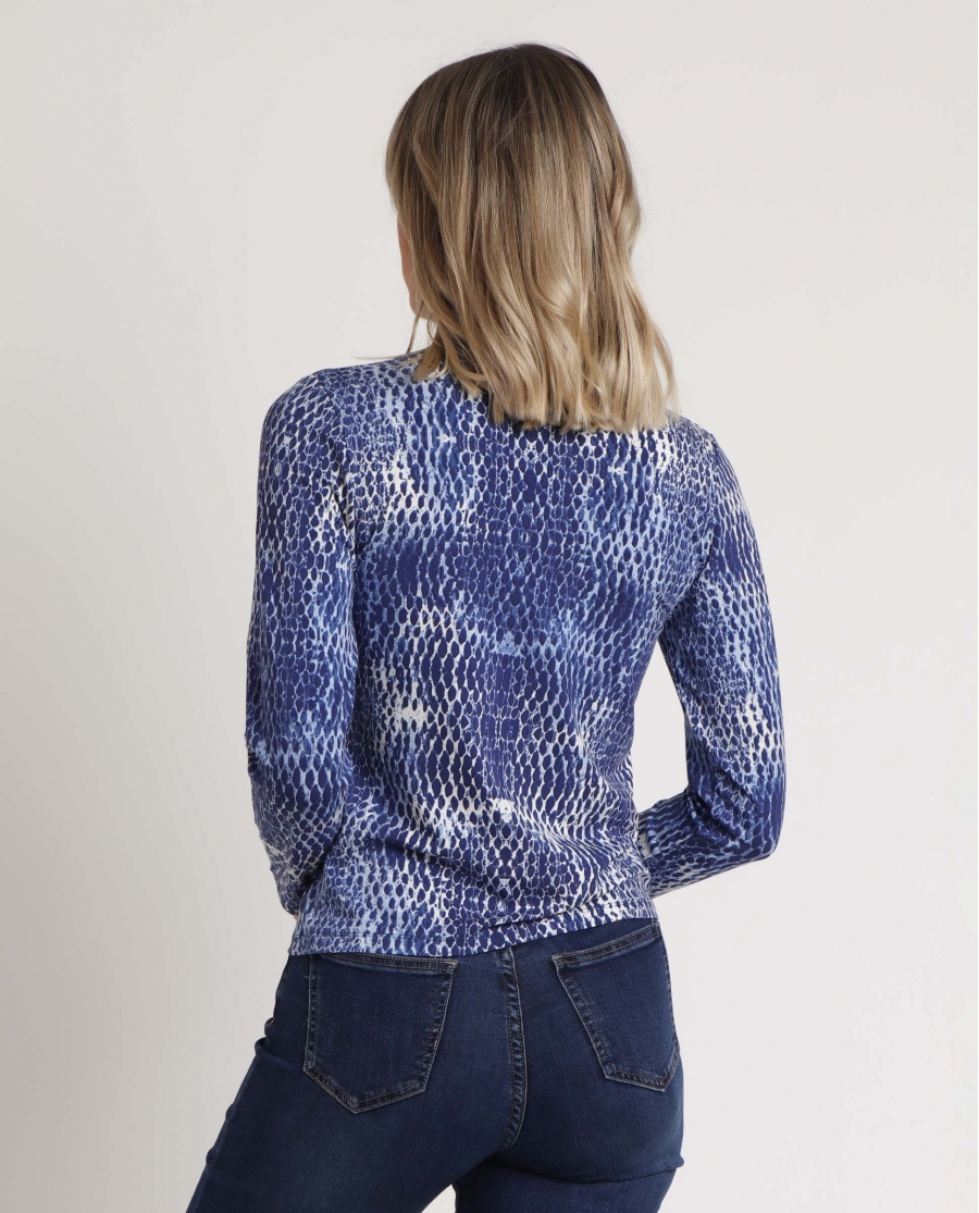 ADMAS Camiseta Manga Larga Blue Skin para Mujer AZUL