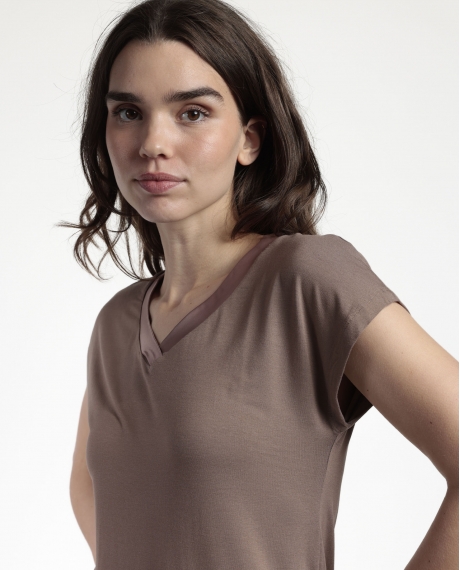 ADMAS Camiseta Manga Corta Pico Raso para Mujer VISON 2