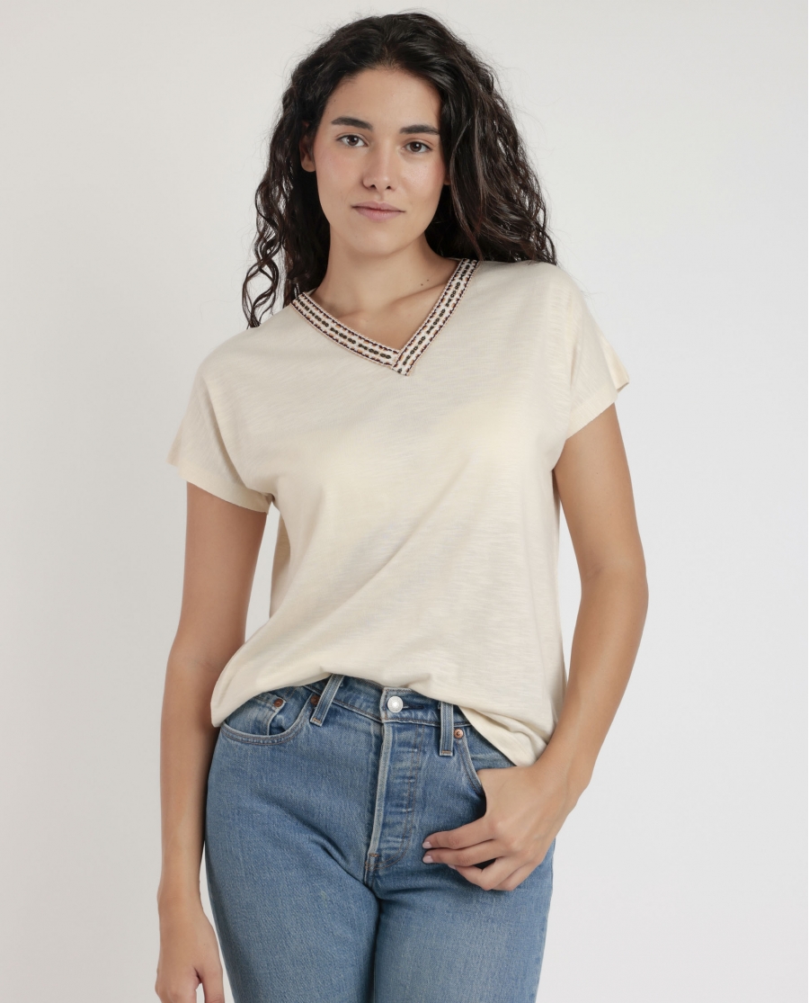 ADMAS Camiseta Manga Caída Mexico para Mujer CRUDO