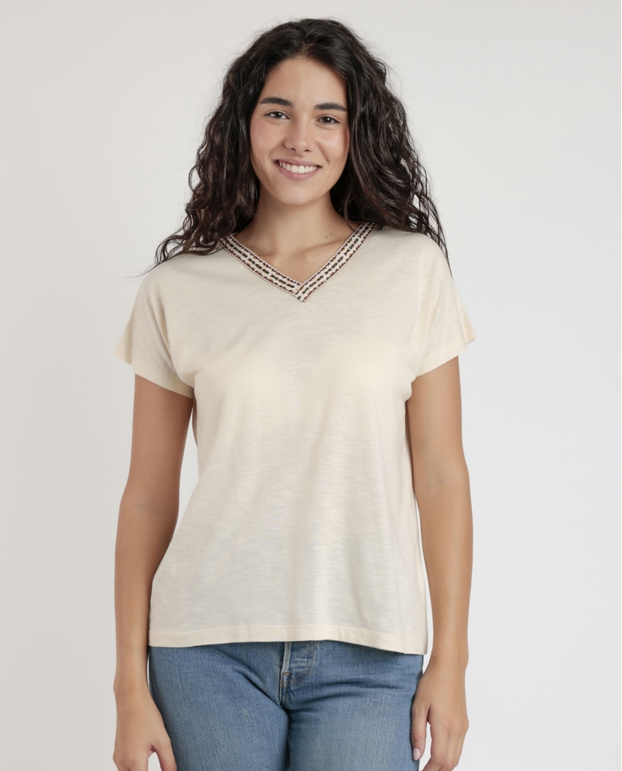 ADMAS Camiseta Manga Caída Mexico para Mujer CRUDO