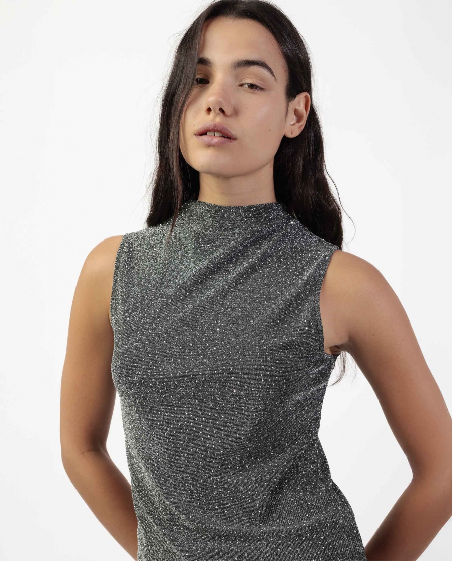 ADMAS Camiseta Sin Mangas Gemstones para Mujer PLATA