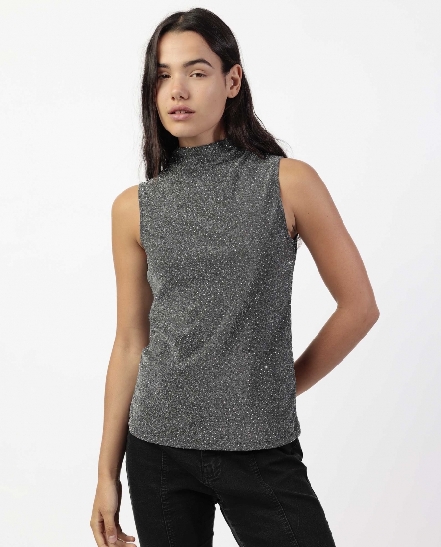 ADMAS Camiseta Sin Mangas Gemstones para Mujer PLATA