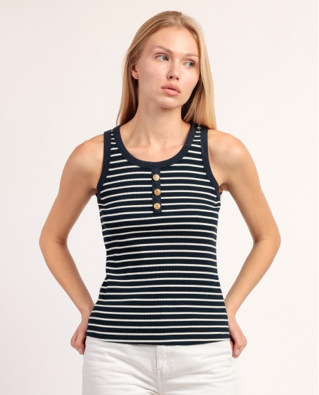 ADMAS Camiseta Sin Mangas Canalé Navy Top para Mujer MARINO