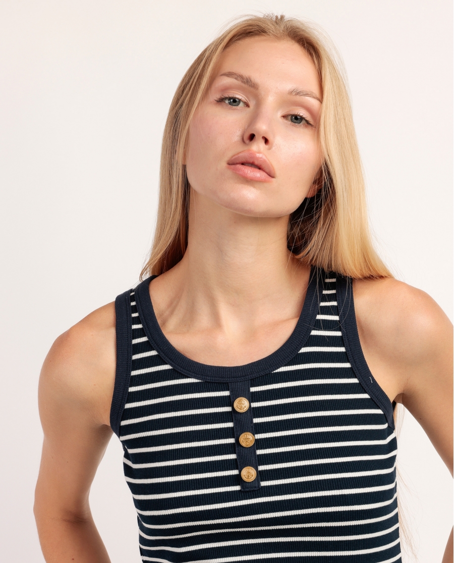 ADMAS Camiseta Sin Mangas Canalé Navy Top para Mujer MARINO