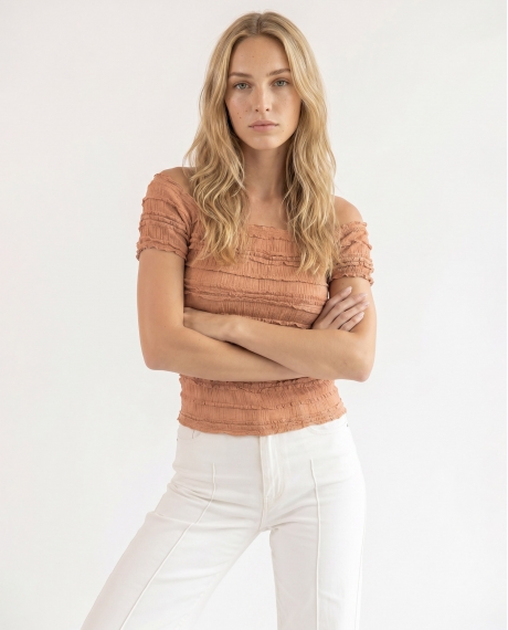 ADMAS Camiseta Manga Corta Crepé para Mujer CALDERA