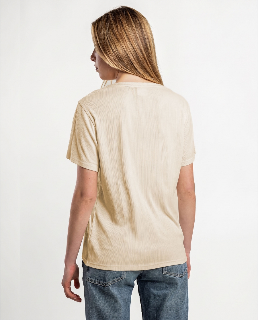 ADMAS Camiseta Manga Corta Blouse para Mujer CRUDO