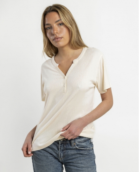 ADMAS Camiseta Manga Corta Blouse para Mujer CAVA