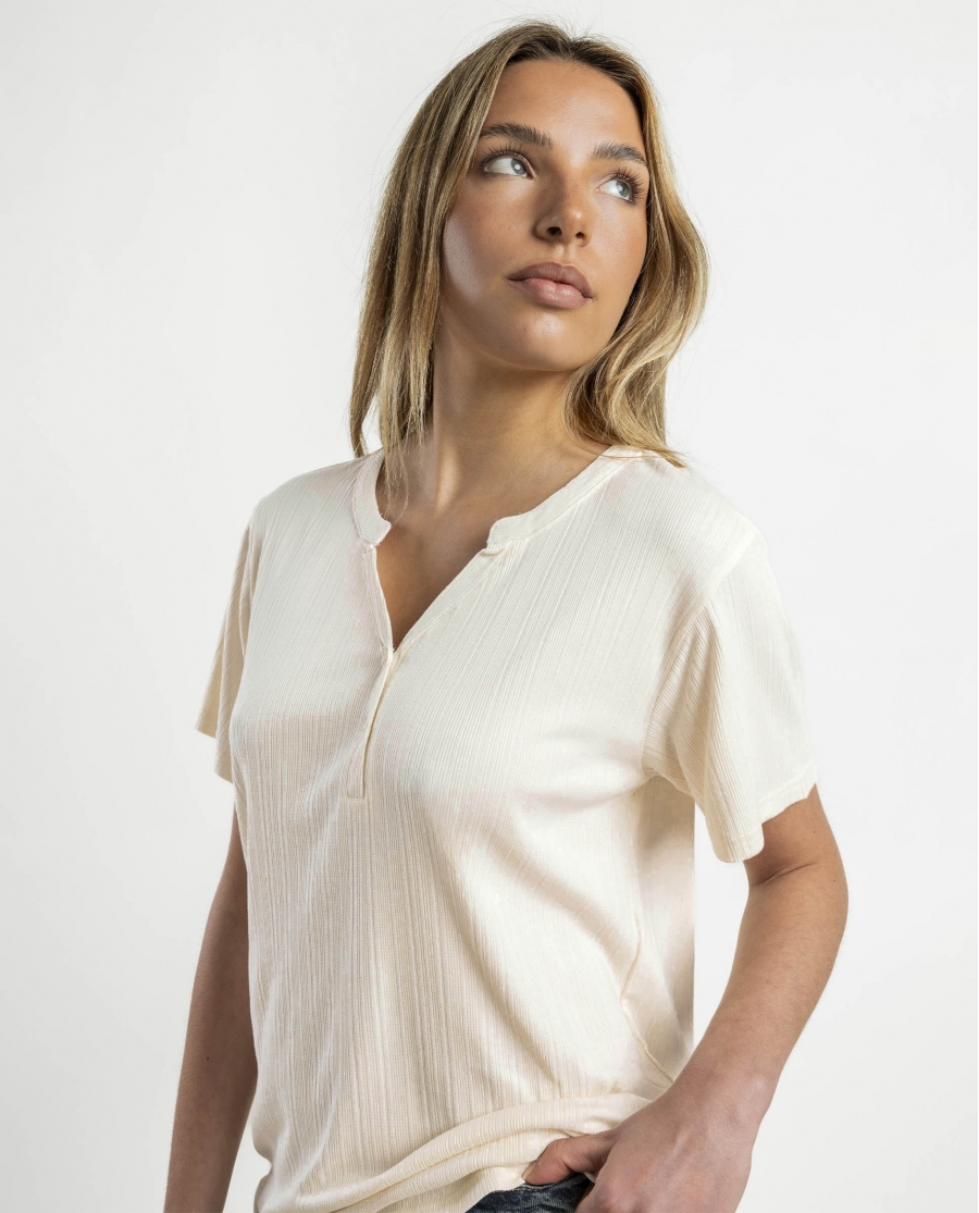 ADMAS Camiseta Manga Corta Blouse para Mujer CAVA