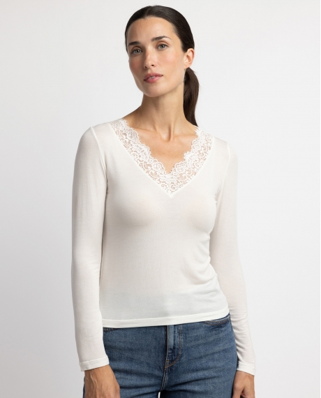 ADMAS Camiseta Manga Larga Special Fabric para Mujer CAVA